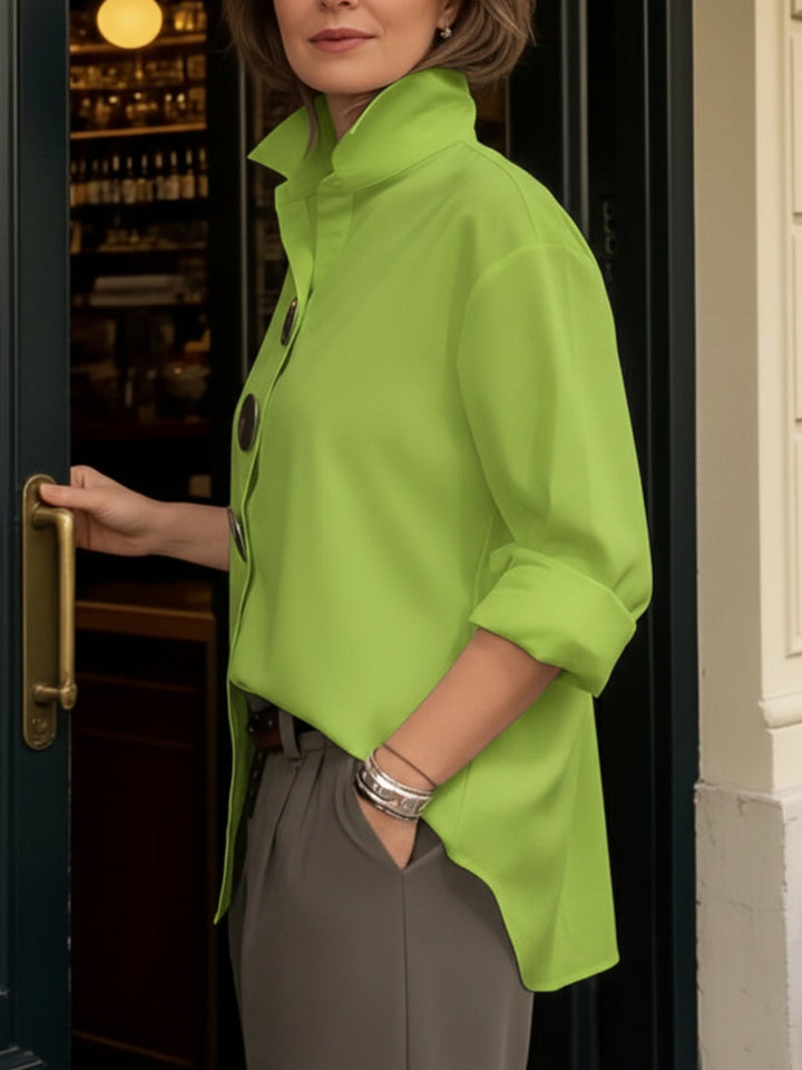 Rosalind | Blusa con Colletto Alto e Bottoni D'impatto